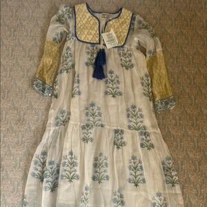 NWT Floral Long Sleeve Dress with Tassel (sheer cover up)